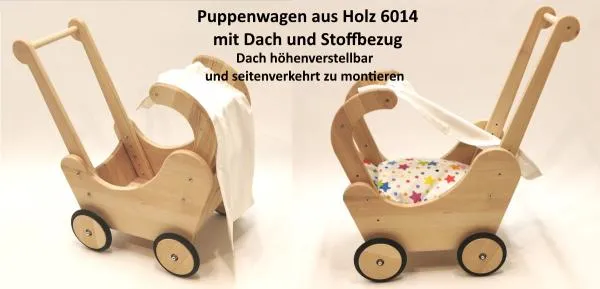 Lauflernwagen-Puppenwagen-Holz-Dachmontage