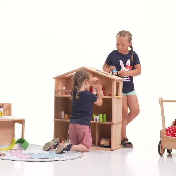 Puppenhaus 3-stöckig | Kinder-Holz-Puppenstube | Puppenspielzeug fürs Kinderzimmer