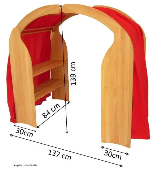 Spielständer Spielhaus Buche Erle Abmasse
