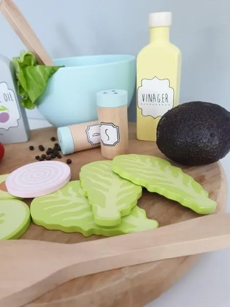 Salat-Set | Kinder-Küchen-Zubehör | Küchen-Lebensmittel | JB-W7134 Salat-Set | Kinder-Küchen-Zubehör | Küchen-Lebensmittel | JB-W7134