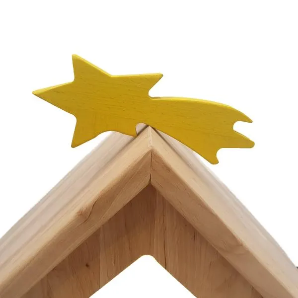 gelb-Krippen-stern-Weihnachts-Holz-detail