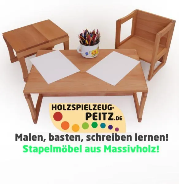 Wende-Möbel-Set für Kinder aus Holz