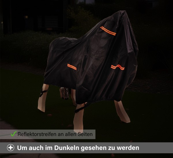 Abdeckfolie für Holzpferde - Mit Reflektoren für dunkle Tage