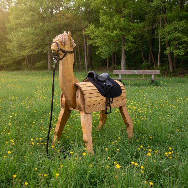 Holz Alpaka Lama DIEGO im Garten auf Blumenwiese – zeigt Natürlichkeit, Handarbeit und harmonische Outdoor-Integration Holz Alpaka Lama DIEGO im Garten auf Blumenwiese – zeigt Natürlichkeit, Handarbeit und harmonische Outdoor-Integration