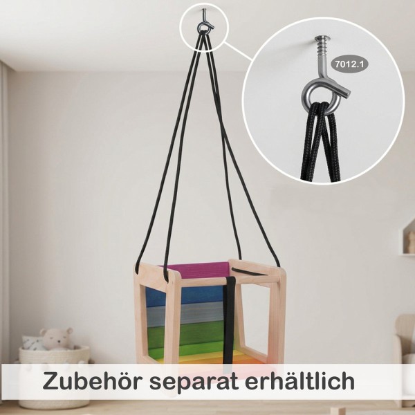 Babyschaukel mit Deckenhaken als Zubehör zur sicheren Befestigung an der Decke