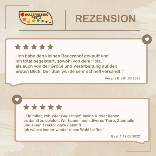 Holz Bauernhof Kundenbewertungen – Eltern empfehlen hochwertiges Spielzeug