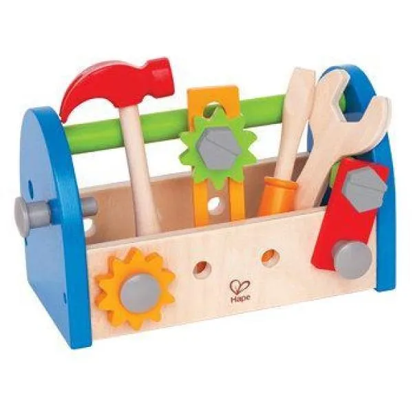 Kinderhandwerk Werkzeugkasten - kreatives Holzspielzeug – Öko Holzspielzeug – Holzspielzeug Motorik – Spielsachen für 3-Jährige - Kinderwerkbank