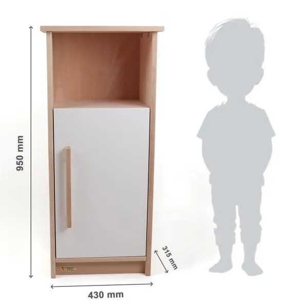 Kinder Schrank weiß groß für Spielküche - Beistellschrank für Kinderküchen Block S2025W