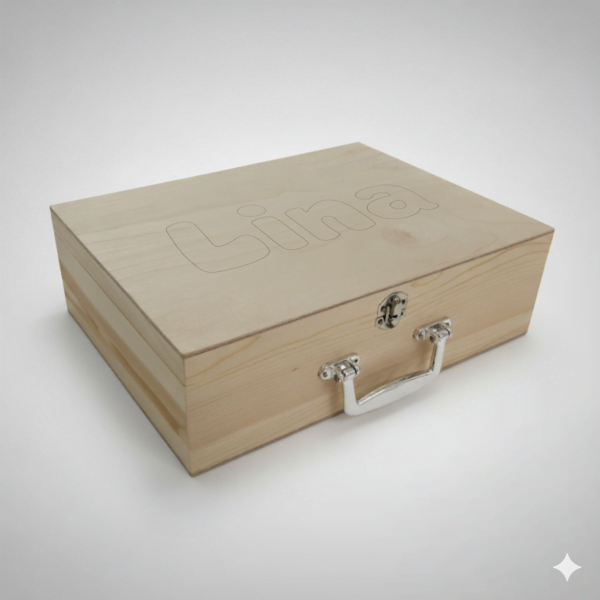 Personalisierte Erinnerungsbox aus Holz mit Gravur Personalisierte Erinnerungsbox aus Holz mit Gravur