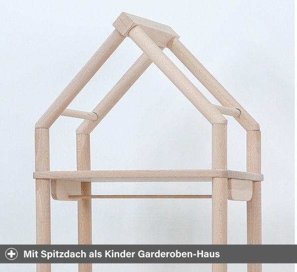 Garderobe Kleiderschrank - Mit Spitzdach als Kinder Garderoben-Haus