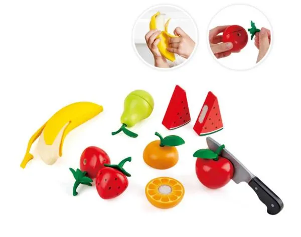 Beleduc Gesunde Früchte E 3171 Hape | 9-tlg. Obst-Set | Kinder-Küchen-Zubehör