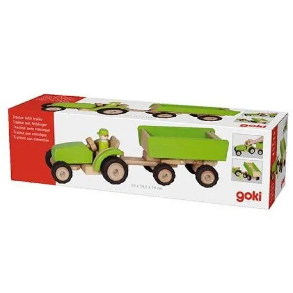 Spielzeug Traktor mit Anhänger grün | Kinder-Bauernhof