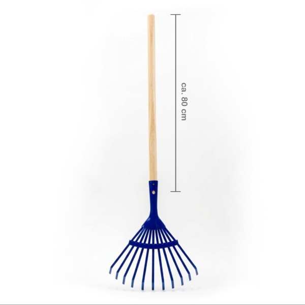 Blaue Laubharke oder Rechen für Kinder