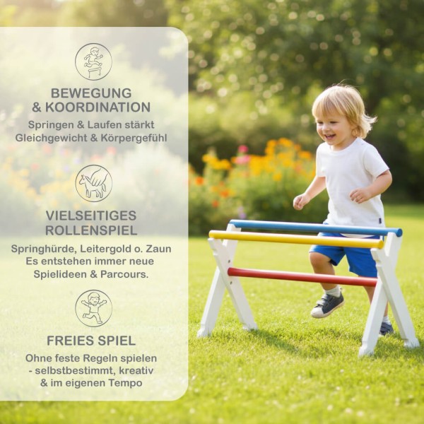 Hindernis Hürde aus Holz – fördert Motorik, Koordination und Bewegungsfreude bei Kindern