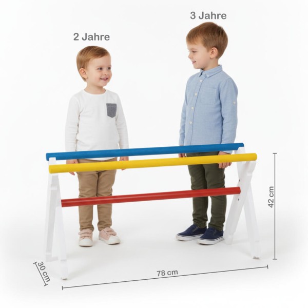 Hindernis Hürde aus Holz im Größenvergleich – kindgerechte Maße für sicheres Springen und Training