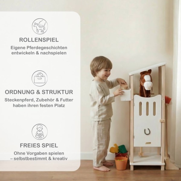 Hobby Horse Stall fördert Rollenspiel Ordnung und freies Spielen