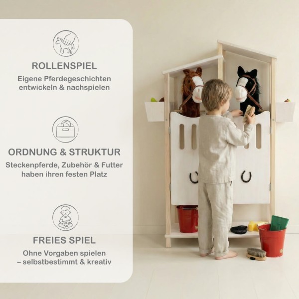 Hobby Horse Stall fördert Rollenspiel Ordnung und freies Spielen