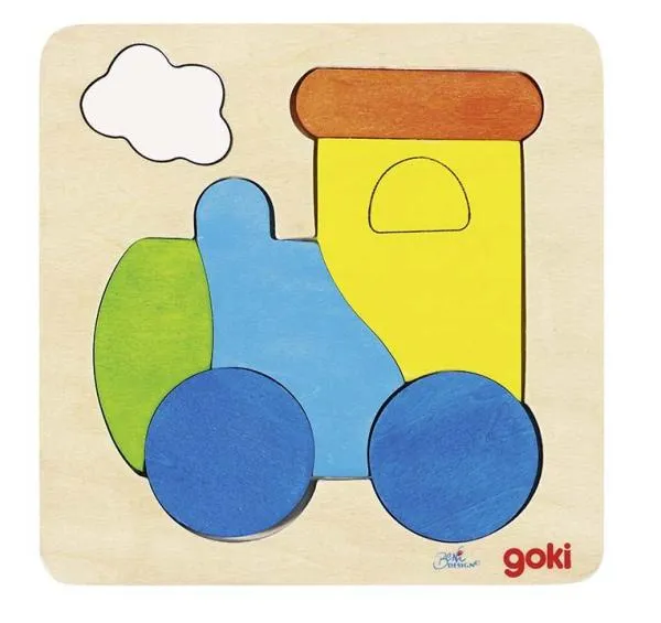 Puzzel Holz Lok-Zug - Bio-Babyspielzeug – Feinmotorik fördern – pädagogisches Spielzeug – Waldorf geeignet