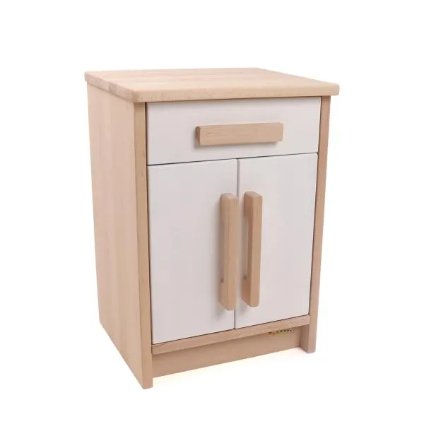 Kinder-Küchen-Schrank, weiß-natur mit schublade Kinder-Küchen-Schrank, weiß-natur mit schublade