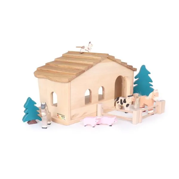 Weihnachtskrippe mit Schindeln | Krippenstall | Holzkrippe | kleiner Bauernhof Weihnachtskrippe mit Schindeln | Krippenstall | Holzkrippe | kleiner Bauernhof