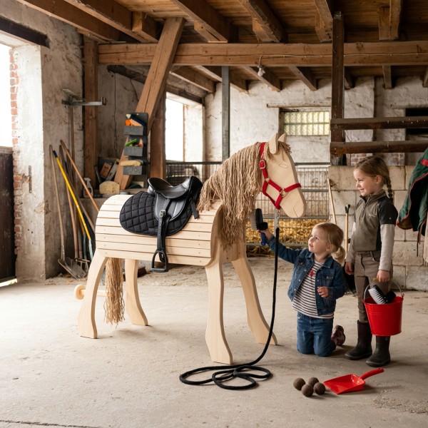 Holzpferd für Kinder zum Putzen, Voltigieren und lieb haben.