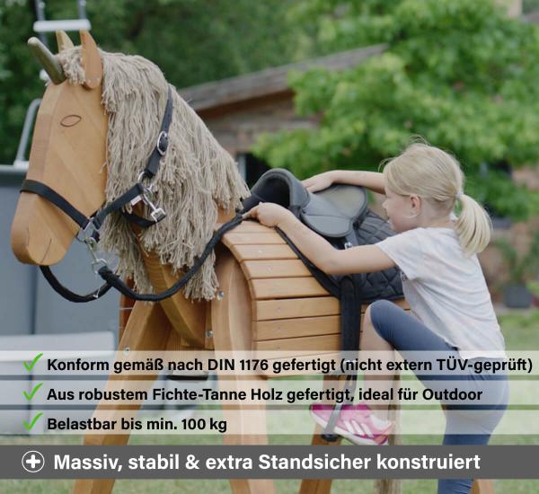 Voltigierpferd massiv und stabil für den Garten - Outdoor Voltigierpferd massiv und stabil für den Garten - Outdoor