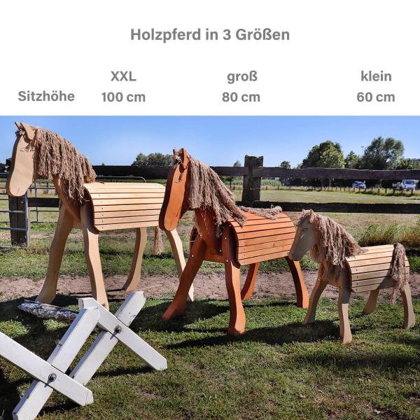 Holzpferd in 3 Größen - XXL, groß und klein
