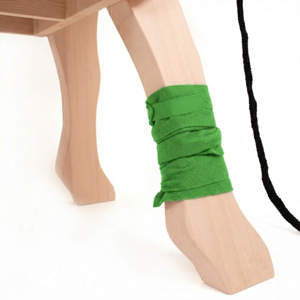 Fleece Bandage grün - Für Voltigier Holzpferd