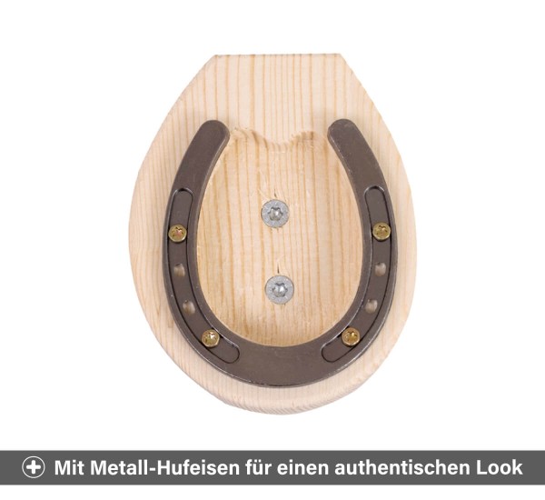 Holzpferd Putz-Hufe mit Metall-Hufeisen - Authentischer Look