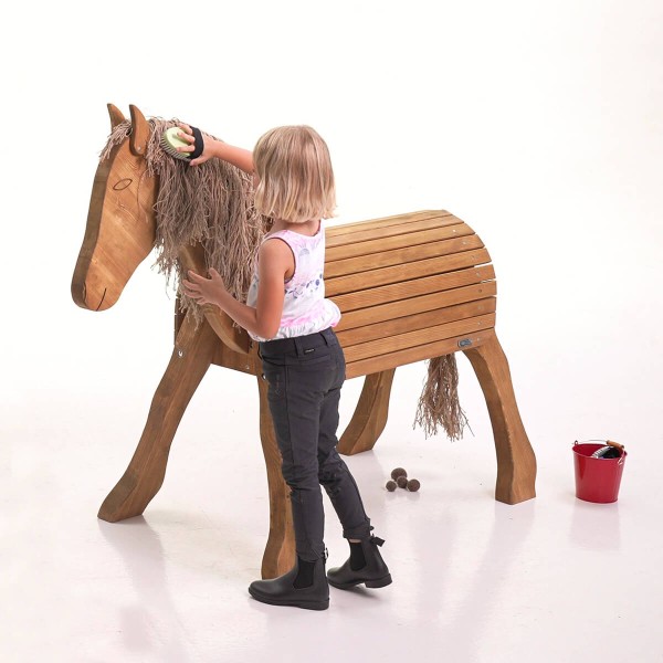 Holzpferd für Kinder zum Putzen, Voltigieren und lieb haben.