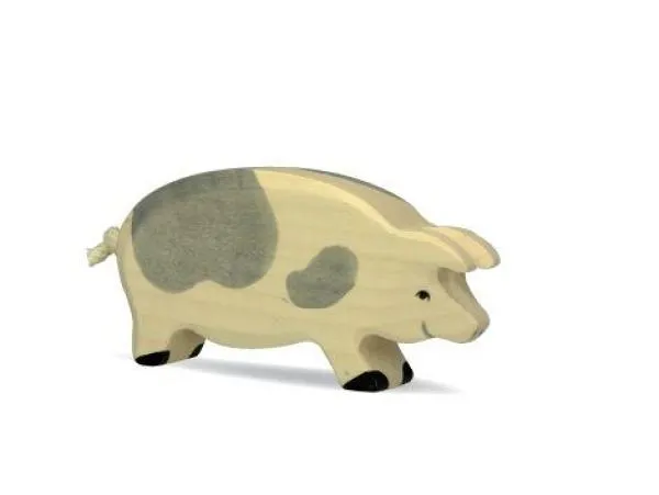 Schwein sitzend Holz Tier Figur Kinder Spielzeug KTier100 