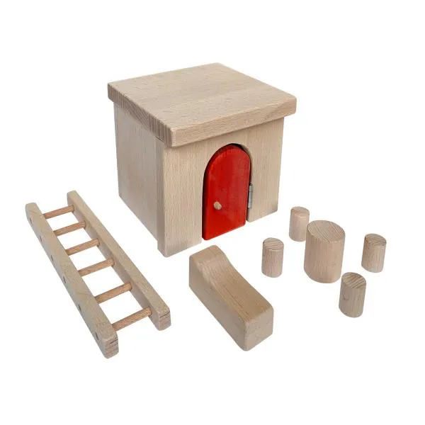 Jeppes Wichtelhaus – mit Wichteltür | Leiter und Bausteinen | aus Buchen-Holz Jeppes Wichtelhaus – mit Wichteltür | Leiter und Bausteinen | aus Buchen-Holz