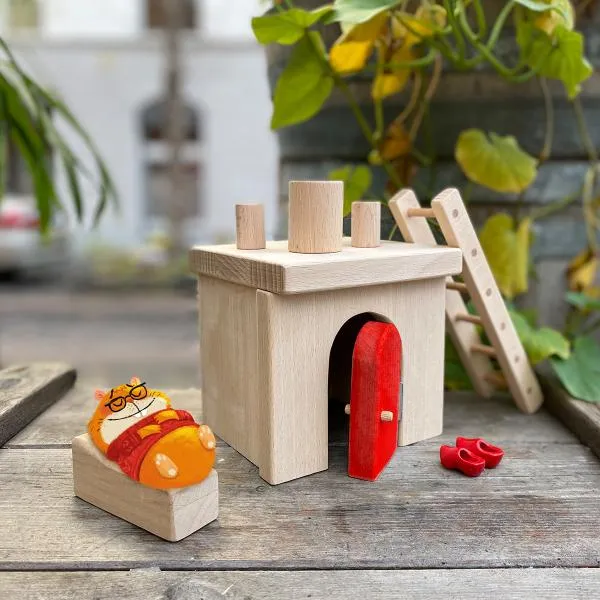 Jeppes Wichtelhaus – mit Wichteltür | Leiter und Bausteinen | aus Buchen-Holz Jeppes Wichtelhaus – mit Wichteltür | Leiter und Bausteinen | aus Buchen-Holz