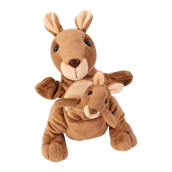 Handpuppe-Kaenguru-Jungtier-Rollenspiel-Geschichten-Kleinkind-Spielzeug-BE40450