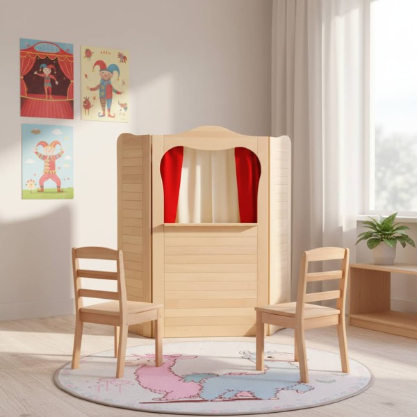 Kasperletheater FINN aus Buchenholz integriert in hellen Kita-Raum – hochwertiges pädagogisches Spielzeug Kasperletheater FINN aus Buchenholz integriert in hellen Kita-Raum – hochwertiges pädagogisches Spielzeug