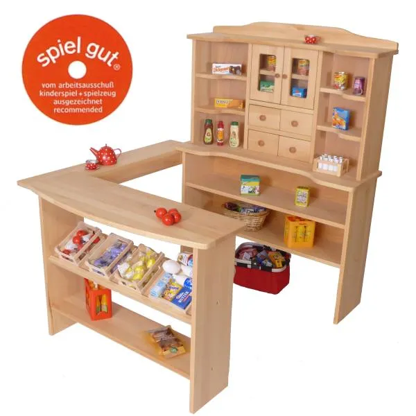Kindergarten-Kaufmannsladen Kinderkaufladen Kindergartenbedarf | Kaufladen mit Theke | Holzspielzeug