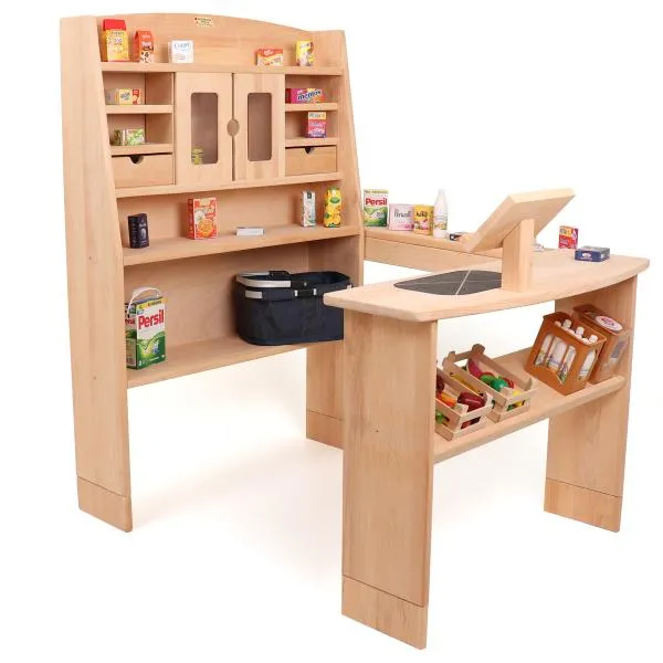 Kinder Kaufmannsladen Emma mit Spiellebensmittel Zubehör Kinder Kaufmannsladen Emma mit Spiellebensmittel Zubehör