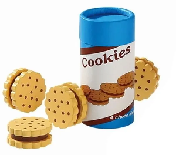 Holz-Kekse für Kinderküche und Kaufmannsladen einfach oder als Doppelkeks in Keksdose