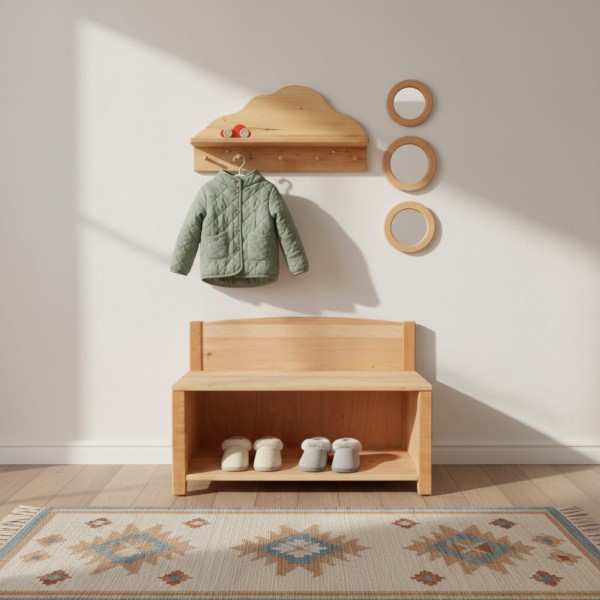 Kinder Sitzbank mit Garderobe