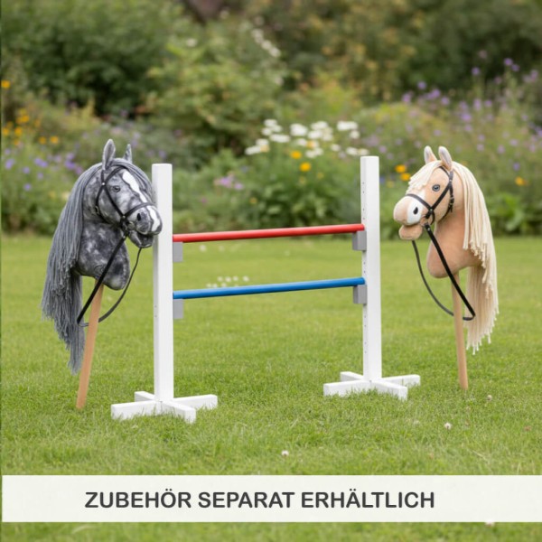 Kinder Springhürde aus Holz mit Hobbyhorse Zubehör wie Steckenpferd und Spielmaterial