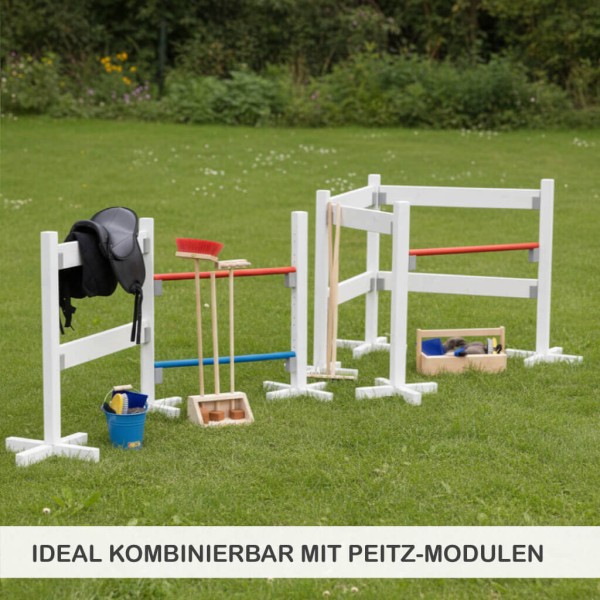 Kinder Springhürde aus Holz mit Zaun-Erweiterung als Parcours und Abgrenzung für Hobbyhorse Spiele
