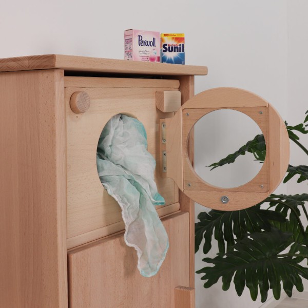 Waschmaschine mit Deko Elementen - Spülmittel, Klappe auf