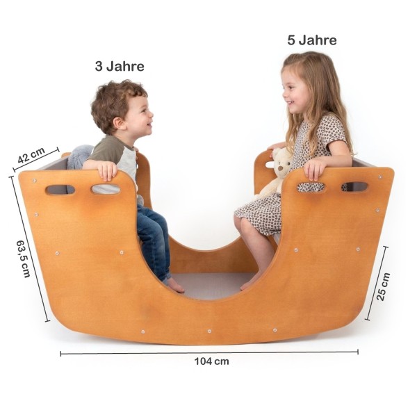 Größe und Maße einer Holz Kinder Wippe für Kinder ab 2 Jahren