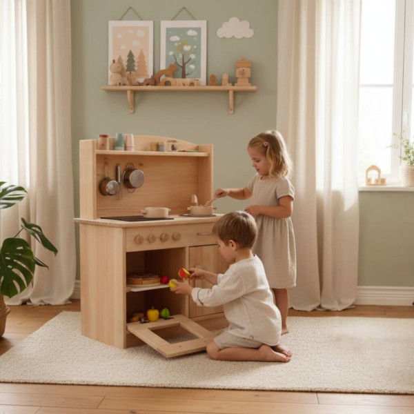 Rapunzel Kinderküche aus Massivholz in Natur Optik Rapunzel Kinderküche aus Massivholz in Natur Optik