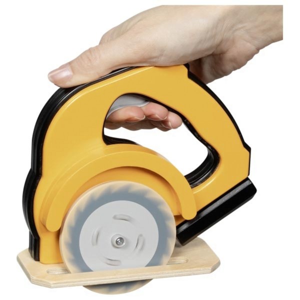 Holz-Handkreissäge für Kinder beim Rollenspiel Holz-Handkreissäge für Kinder beim Rollenspiel