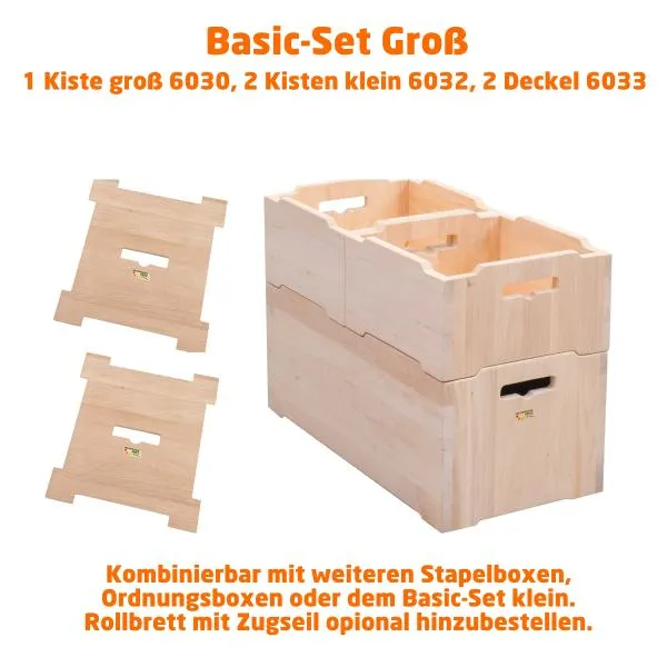 Stapel-Ordnungsbox im Set | verschiedene Größen möglich | Kinderzimmermöbel