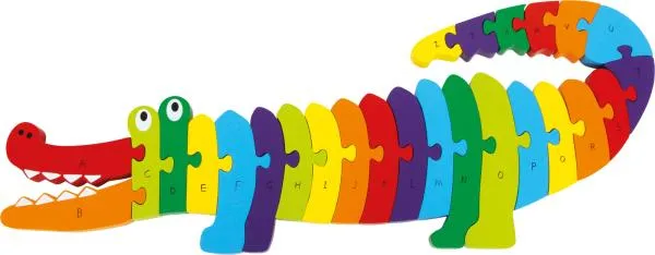 Krokodil Puzzle aus Holz - Zusammen gebaut