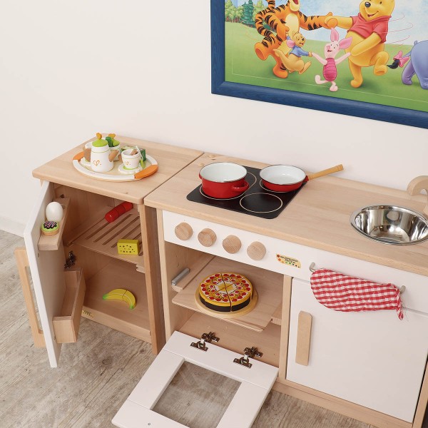 II. Wahl Kinderschrank "Butler" Natur/Weiß | mit Schublade | Modell 2022 Kinderküche SP S 2023 W