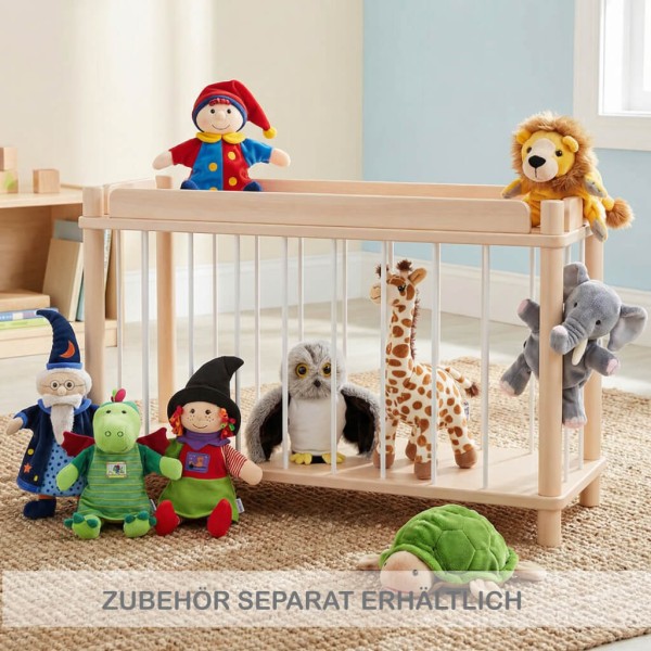 Kuscheltier Zoo mit passenden Handpuppen als Zubehör für Rollenspiel und Puppentheater