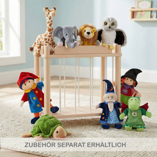 Kuscheltier Zoo mit passenden Handpuppen als Zubehör für Rollenspiel und Puppentheater